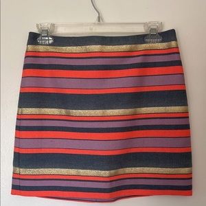 J Crew Striped Pencil Mini Skirt